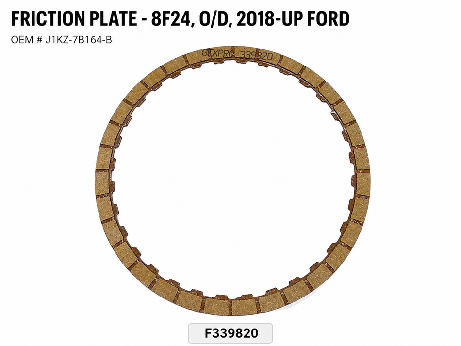 Friction Plate - 8F24, O/D, 2018-UP FORD, OEM #J1KZ-7B164-B