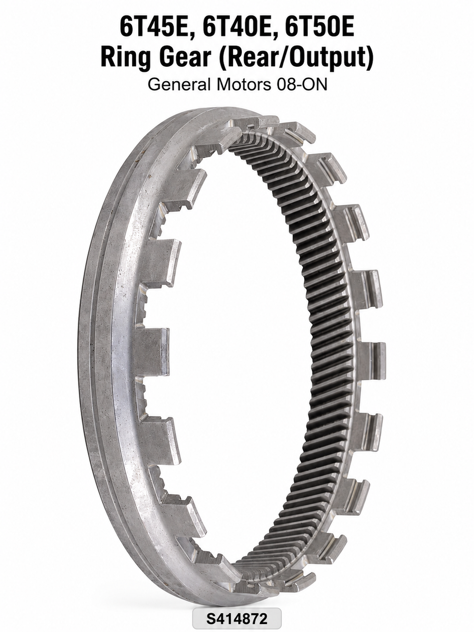 6T45E, 6T40E, 6T50E RING GEAR (REAR/OUTPUT) GENERAL MOTORS 08-ON IND# 118759G OEM# N/A