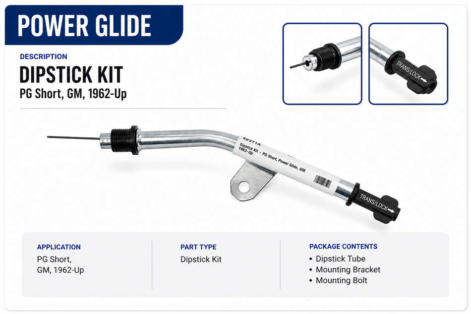 Dipstick Kit - PG Short, Power Glide, GM 1962-up