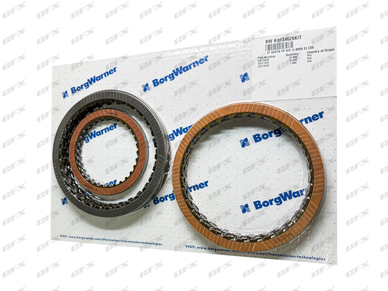 FRICTION PACK - ZF6HP26 ZF6HP28 2002-UP BORG WARNER HI- ENERGY (34626KIT) Friction Packs